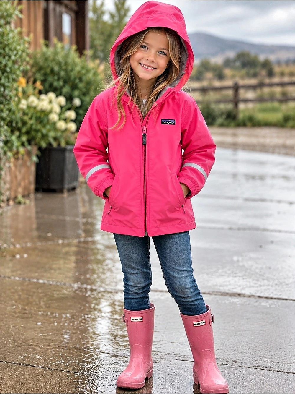 Patagonia Kids' Torrentshell 3L Rain Jacket Pink Girls 4T
